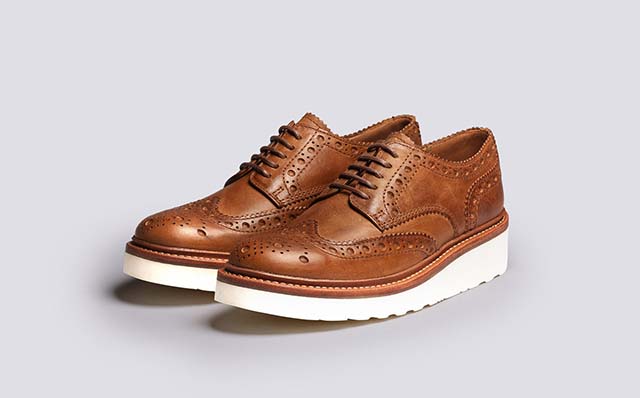 Grenson Ava Womens Brogues in Natural Leather GRS212702